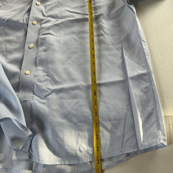 ETON Sz 17.5 / 44 Organic Cotton Check Elevated Twill 3D Dress Shirt Light Blue - Picture 12 of 12